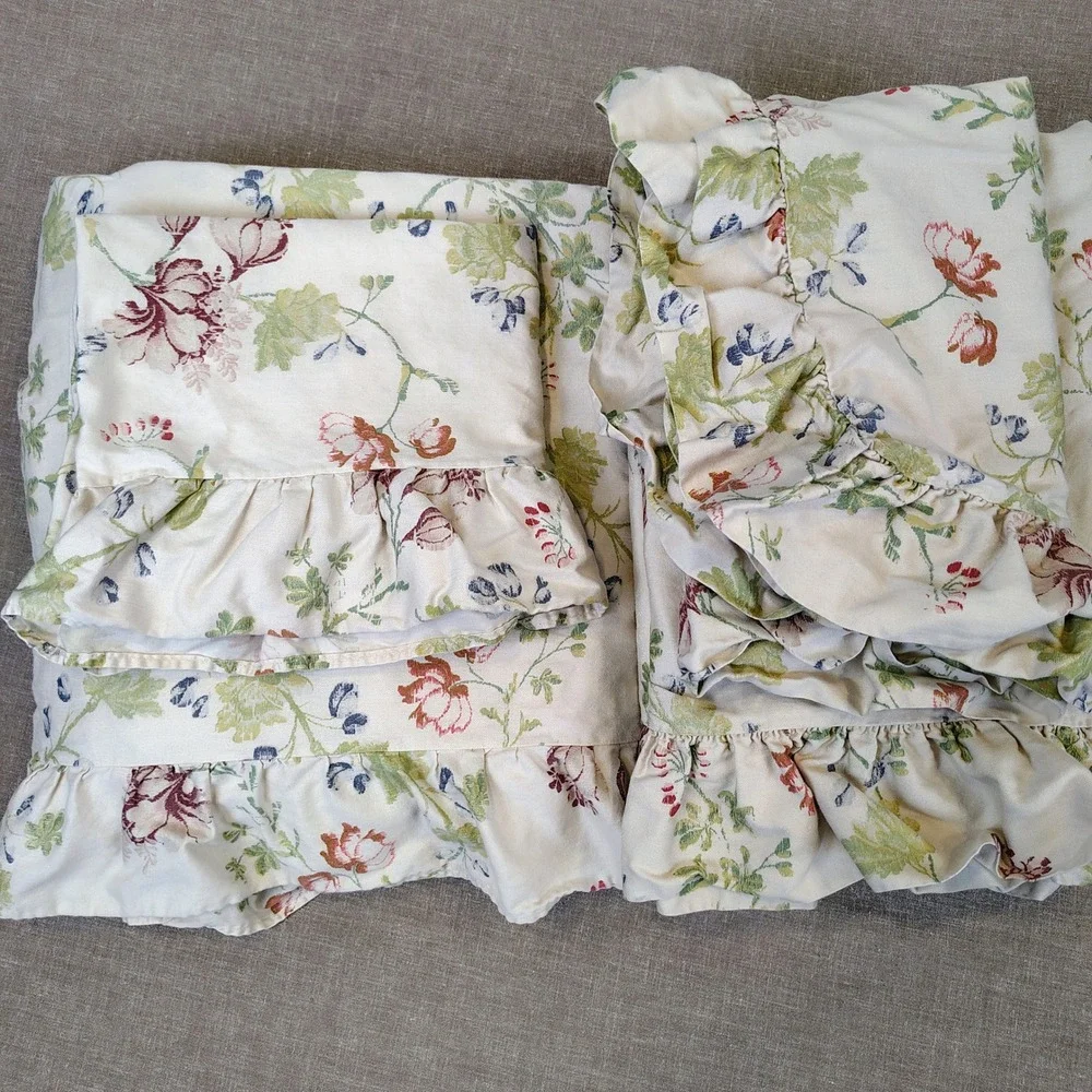 Vintage Ralph Lauren Delilah King Bedding 5pc Sheet Shams Floral Cottagecore